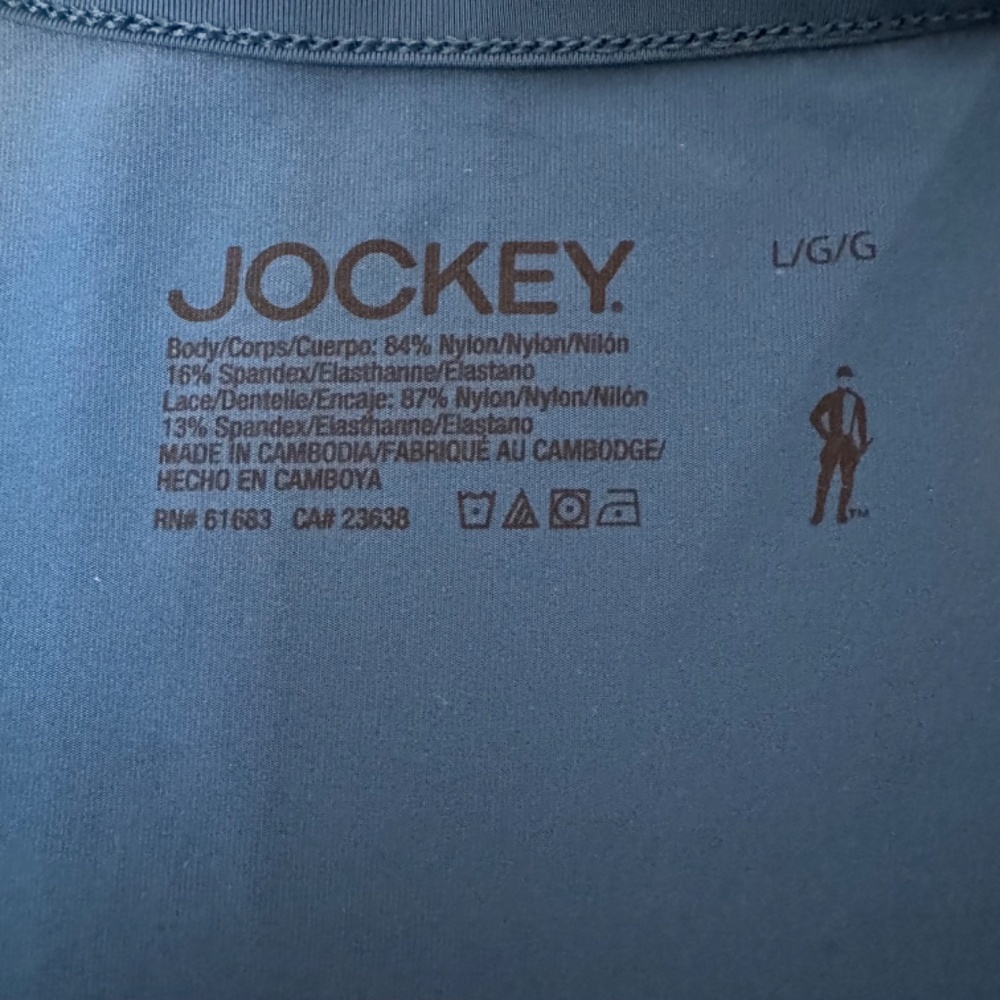 Jockey Teal Blue Slinky Cami Size Large - Picture 6 of 6